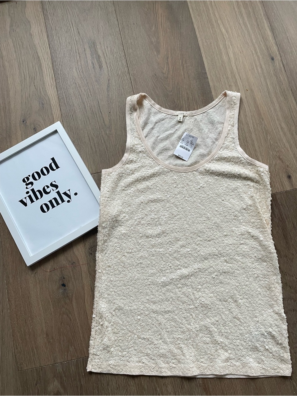 J. Crew Women’s Cream Sequin Tank Top